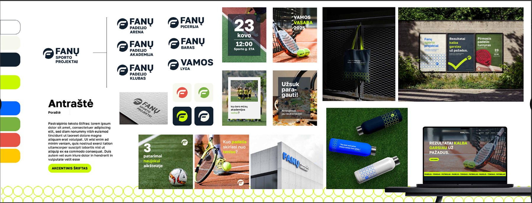 Fanų sporto projektų brandingo ir svetainių dizaino sistema