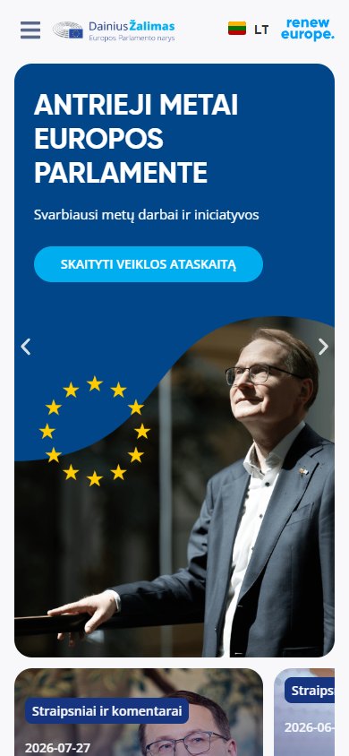 Dainiaus Žalimo svetainės mobili versija