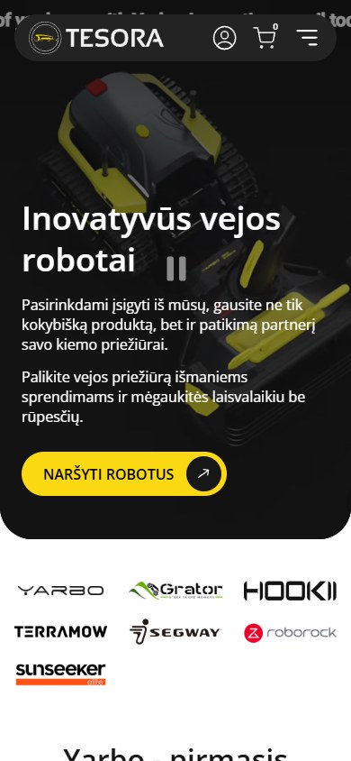 TESORA Vejos Robotai svetainės mobili versija